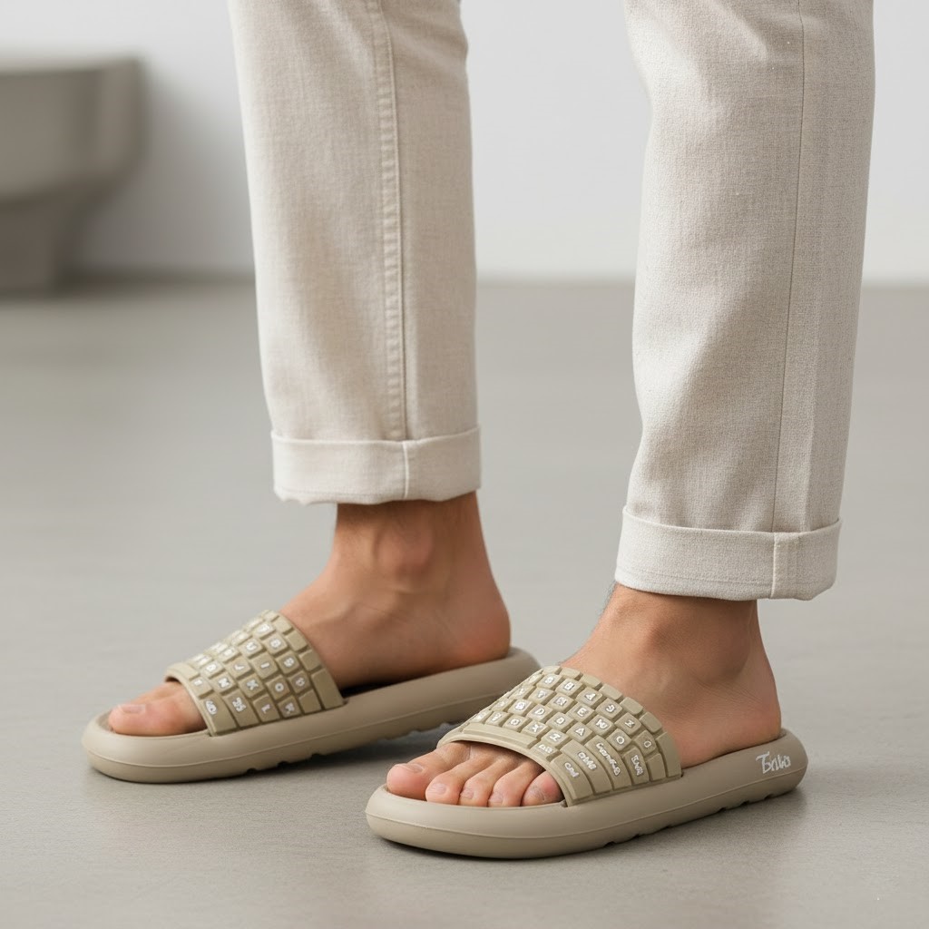 خرید آنلاین دمپایی مردانه نگاران مدل کیبورد کد 79